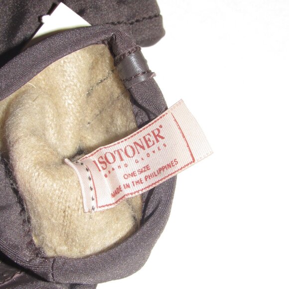 NWT Vintage Isotoner Brown Driving Gloves Women’s One Size Lined Stretchy - Picture 4 of 5